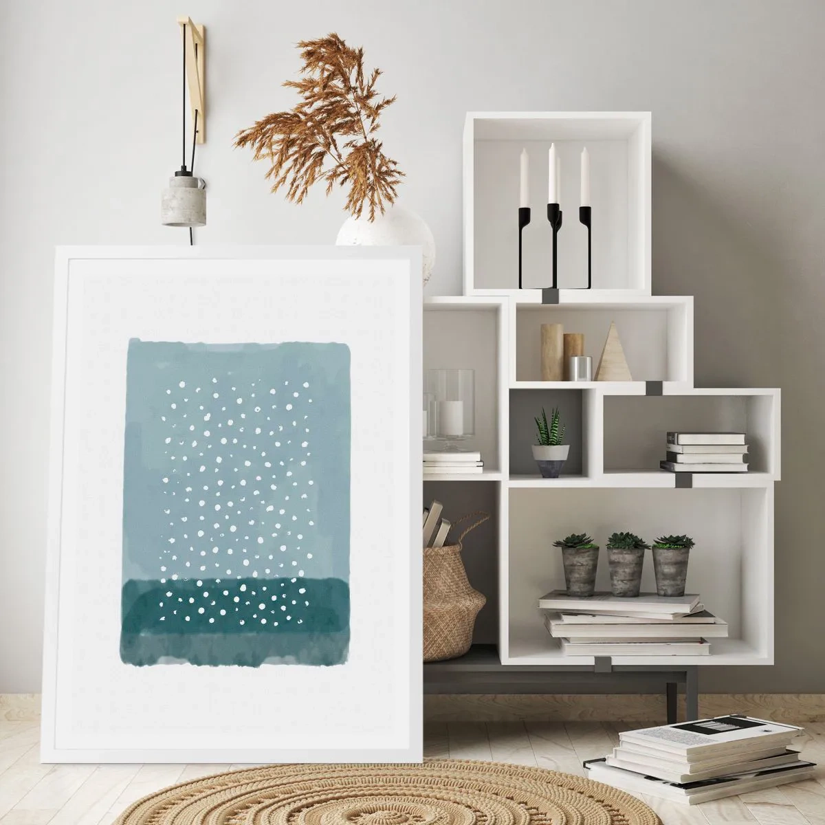 Poster in cornice bianca - Spuntate nel blu - 30x40 cm