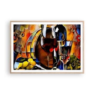 Poster in cornice rovere chiaro - E il mondo riprende colore - 100x70 cm