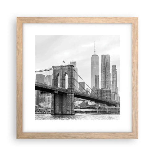 Poster in cornice rovere chiaro - Atmosfera di New York - 30x30 cm