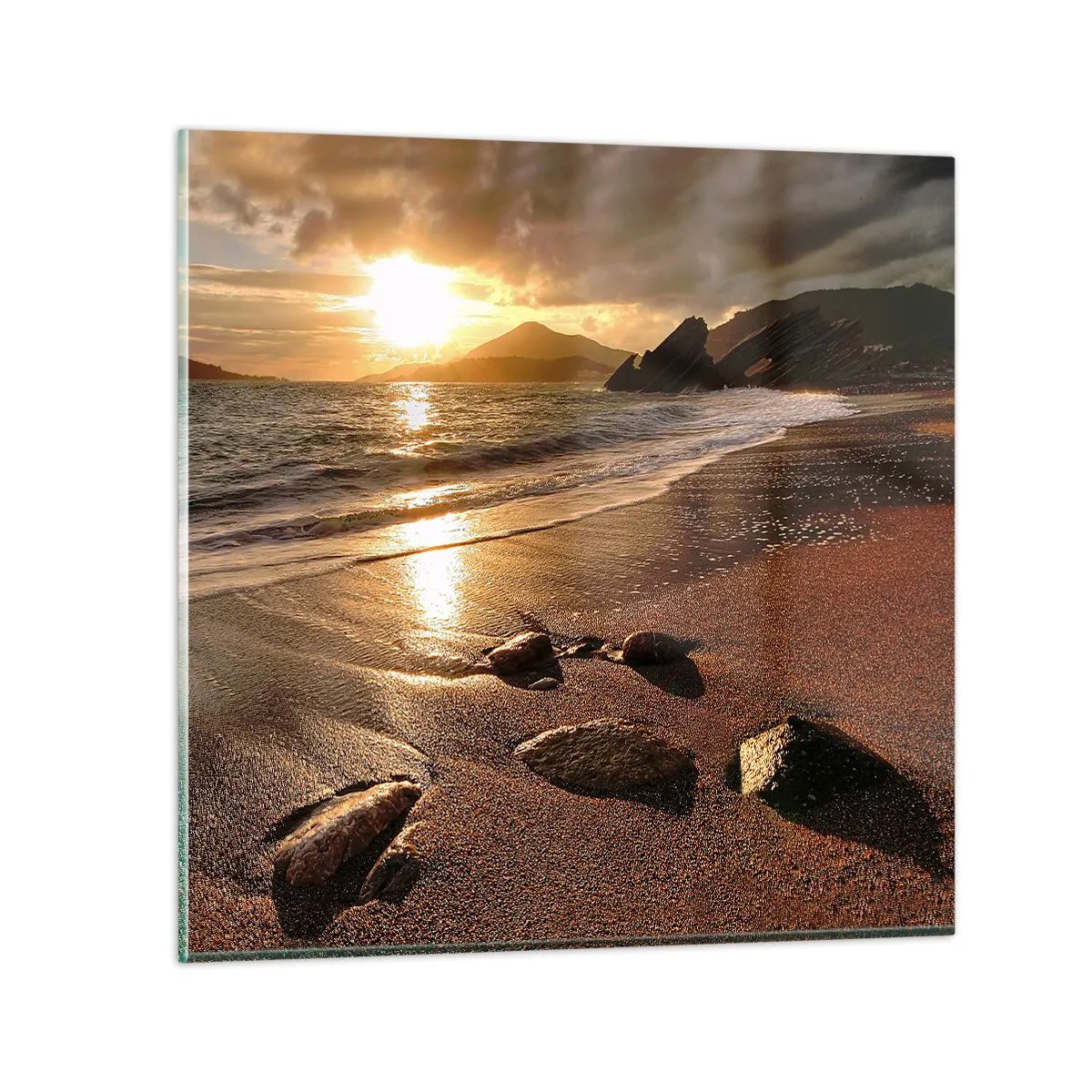 Quadro su vetro - Seguendo il sole verso le colline - 70x70 cm