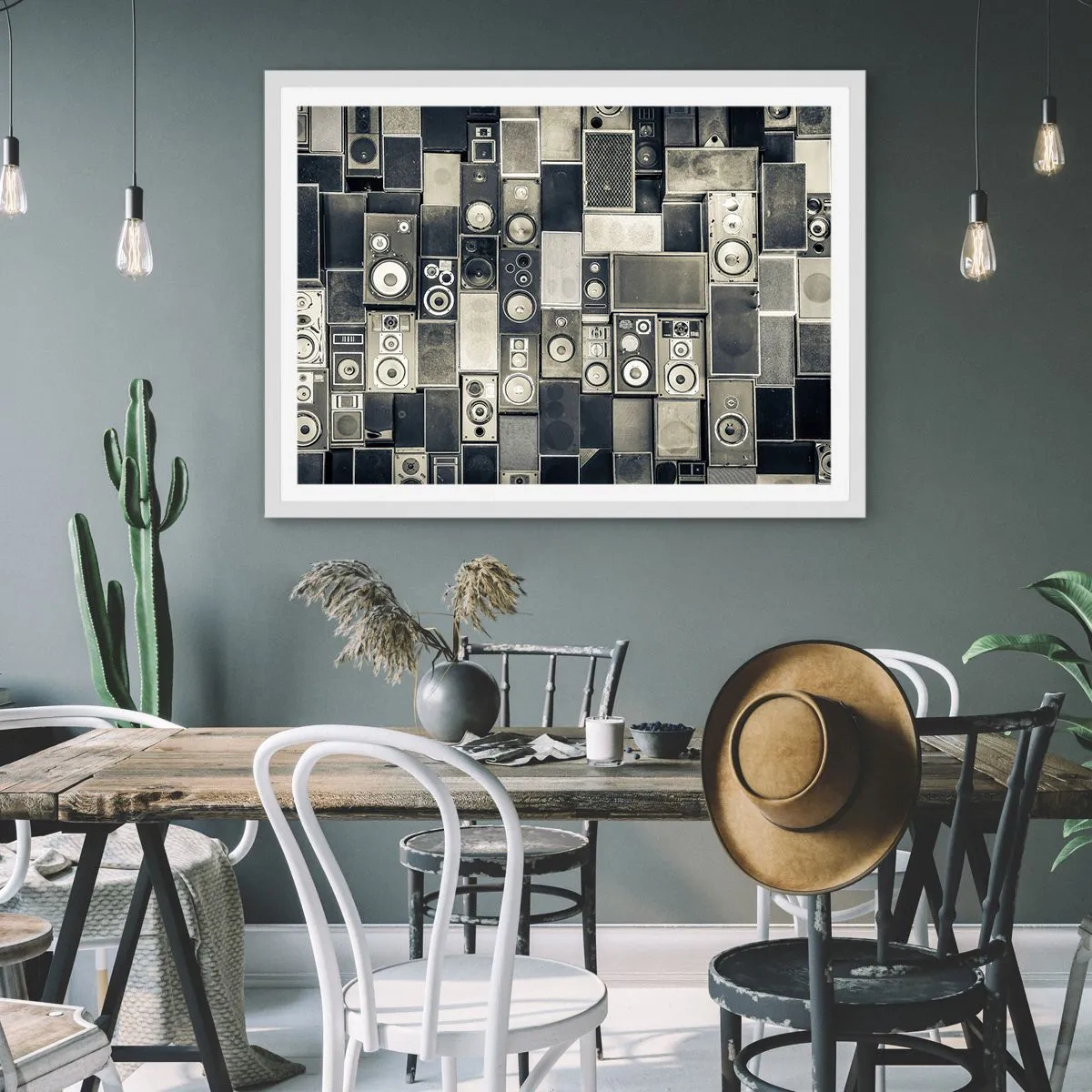 Poster in cornice bianca - Armonia di suoni - 50x40 cm