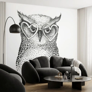 Fotomurali Standard Eco - Saggiamente e con amore - Gufo, Per bambini, Animali - 250x175 cm