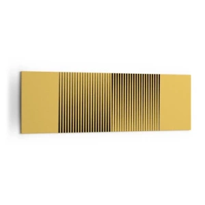 Quadro su tela - Stampe su Tela - Linee nere verticali su sfondo giallo - 160x50cm - La quadratura degli opposti - Decorazione murale moderna per soggiorno e camera da letto ARTTOR