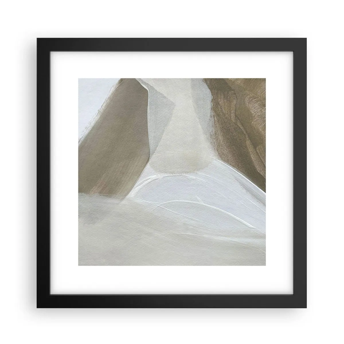 Poster in cornice nera - Onda di bianco - 30x30 cm