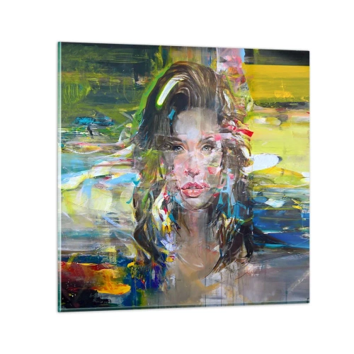 Quadro su vetro - Dietro una tenda di vento - 30x30 cm