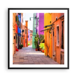 Poster in cornice nera - Angolo multicolore - 60x60 cm