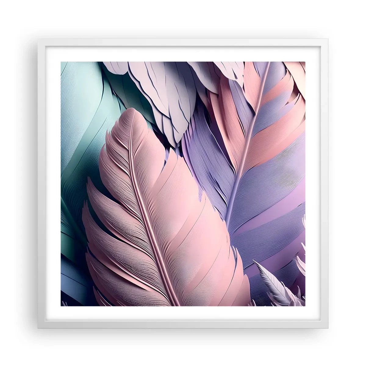 Poster in cornice bianca - Eleganza per uccelli - 60x60 cm