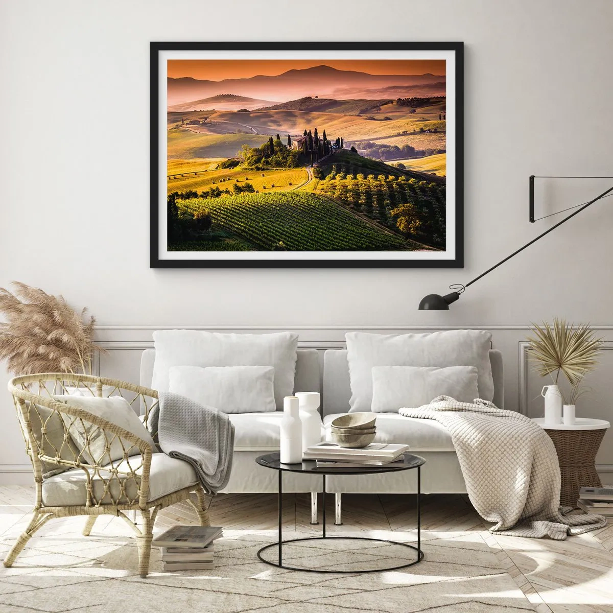 Poster in cornice nera - Arcadia: paesaggio toscano - 50x40 cm