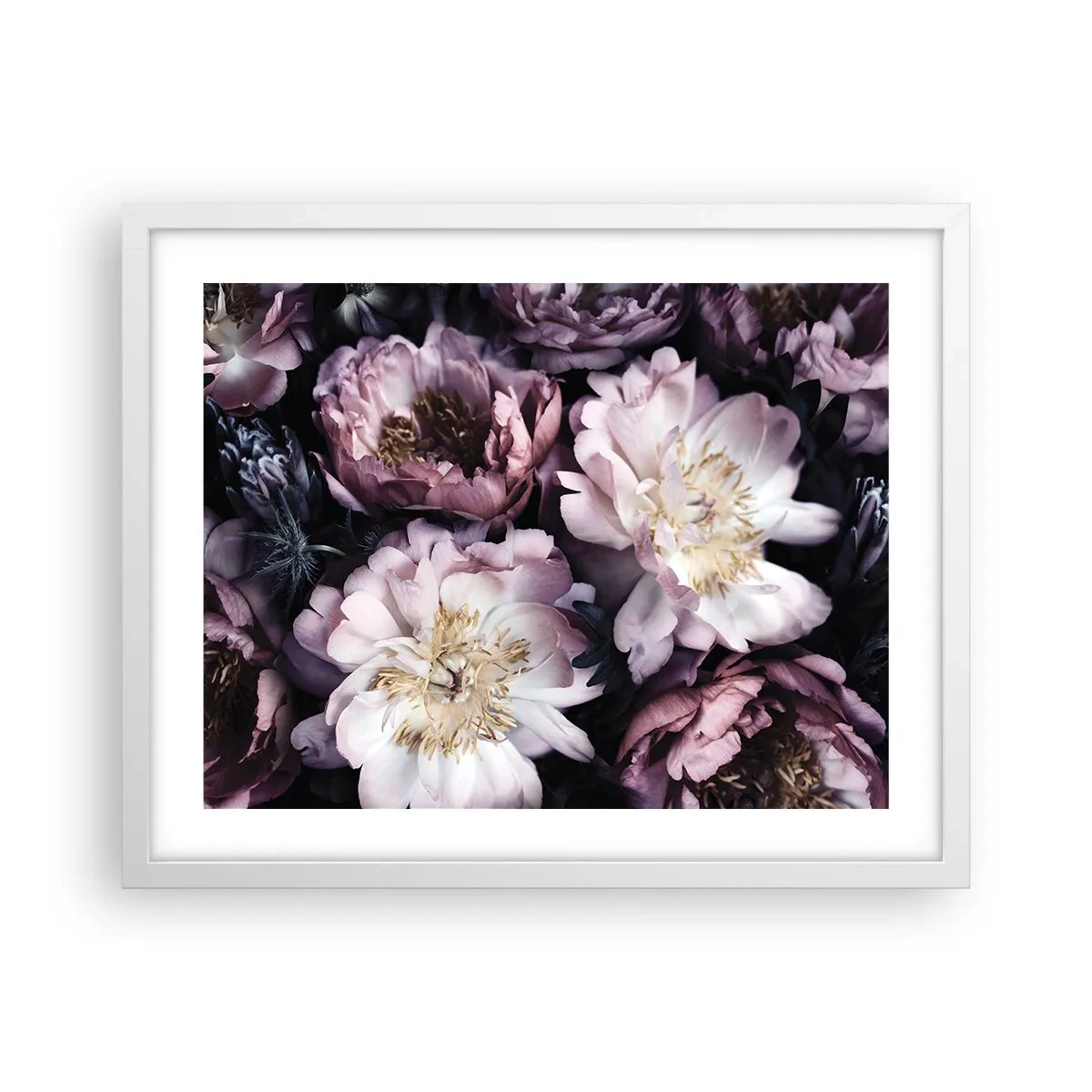 Poster in cornice bianca - Bouquet nel vecchio stile - 50x40 cm