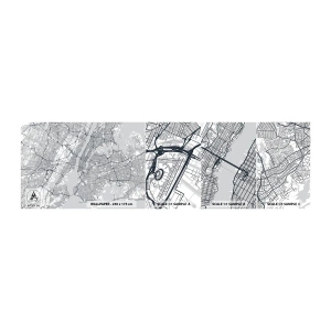 Campione Di Fotomurale Standard Eco - Anatomia della metropoli - New York, Carta geografica, Manhattan - 100x30 cm