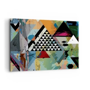 Quadro su tela - Stampe su Tela - Una composizione astratta di forme geometriche e colori. - 120x80cm - Come è semplice - Decorazione murale moderna per soggiorno e camera da letto ARTTOR