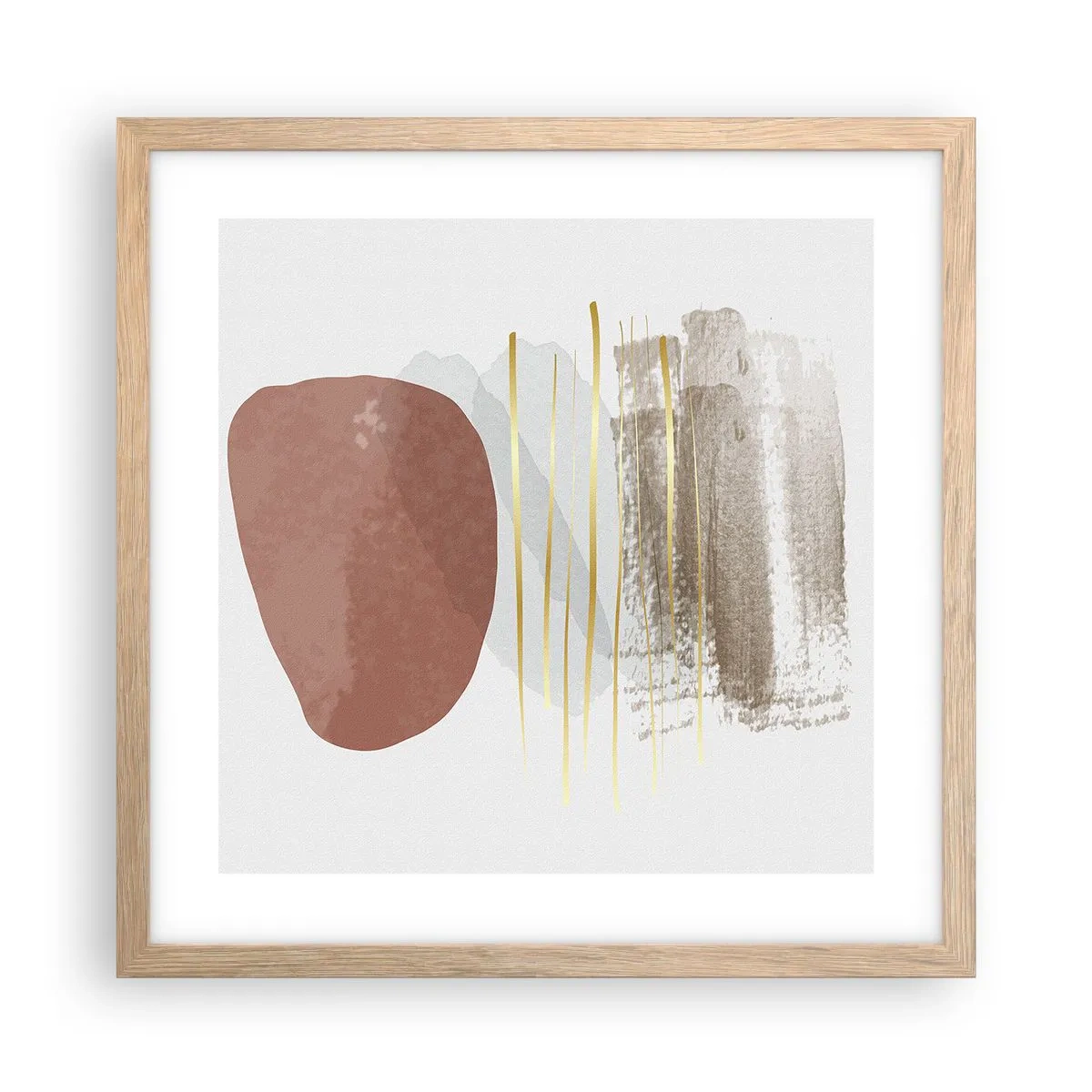 Poster in cornice rovere chiaro - Colonnato astratto - 40x40 cm