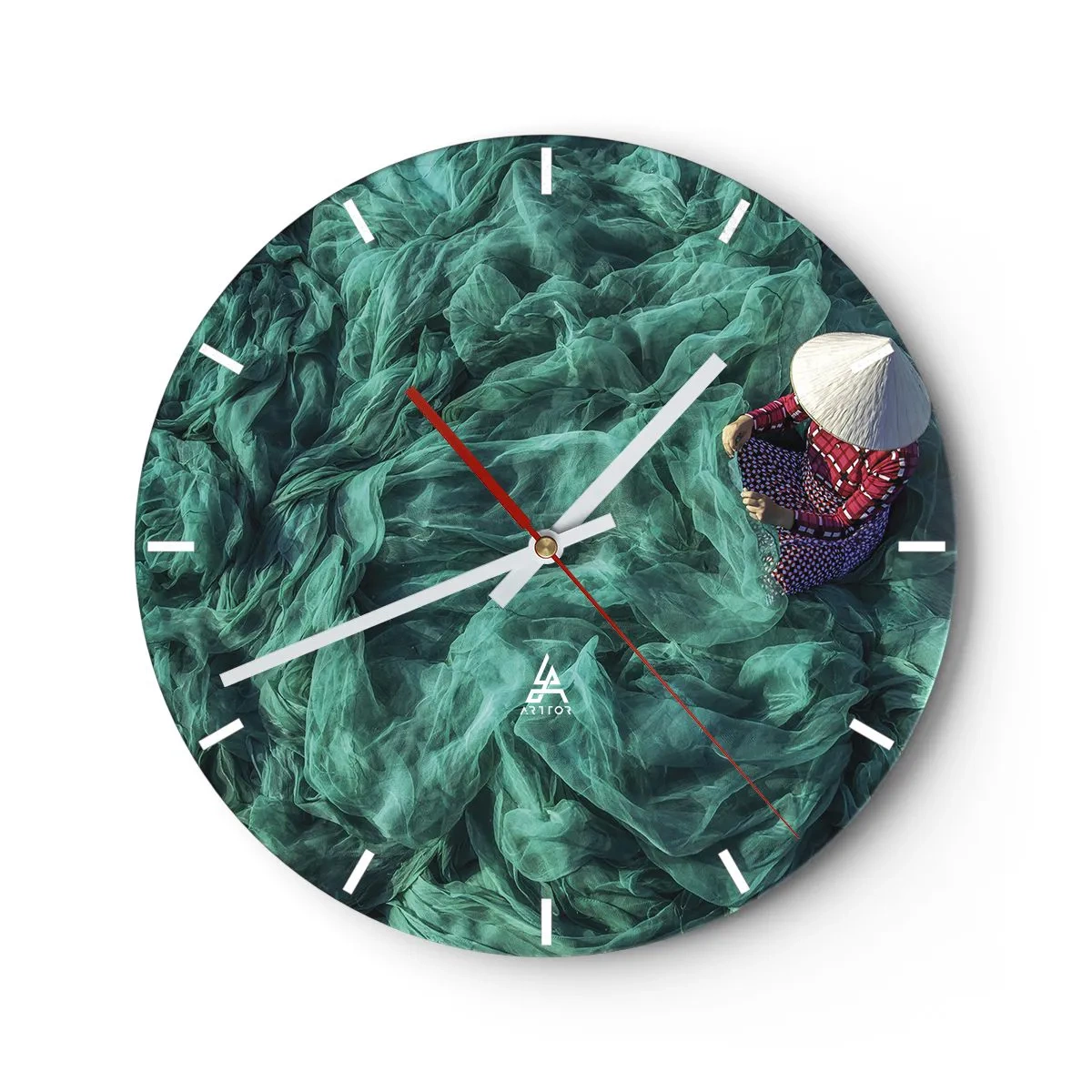 Orologio da parete - Orologio in Vetro - Nel mare di reti - 40x40 cm