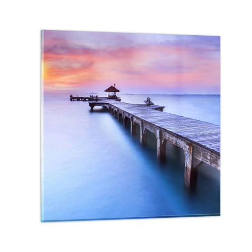 Quadro su vetro - Un mare di pace fino all'orizzonte - 50x50 cm