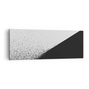 Quadro su tela - Stampe su Tela - Astrazione minimalista in bianco e nero con punti sparsi - 140x50cm - Più veloce, sempre di più - Decorazione murale moderna per soggiorno e camera da letto ARTTOR