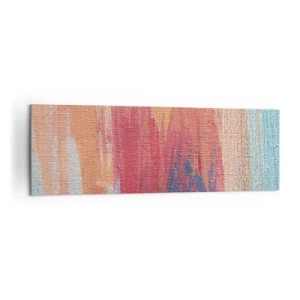 Quadro su tela - Stampe su Tela - Pennellate astratte colorate - 160x50cm - Colando con l'arcobaleno - Decorazione murale moderna per soggiorno e camera da letto ARTTOR