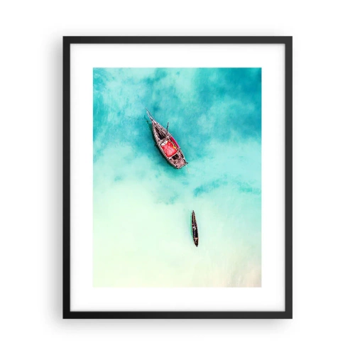 Poster in cornice nera - Nelle spiagge di Zanzibar, quando c'è troppa acqua... - 40x50 cm