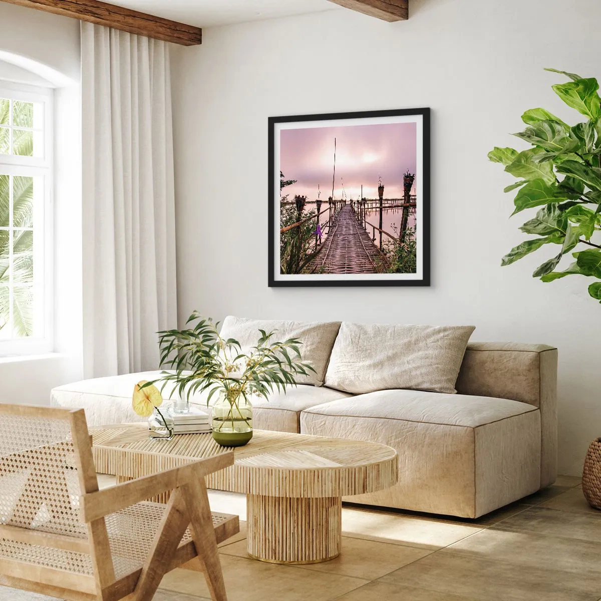 Poster in cornice nera - Pace e silenzio dell'Asia - 60x60 cm