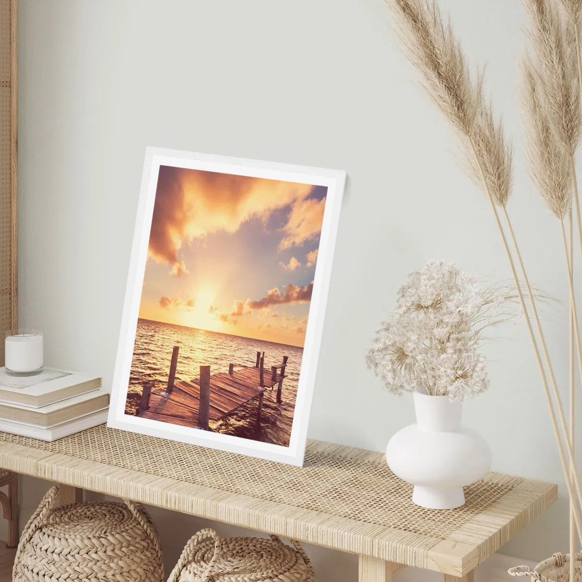 Poster in cornice bianca - Il paese dorato della mitezza - 50x70 cm