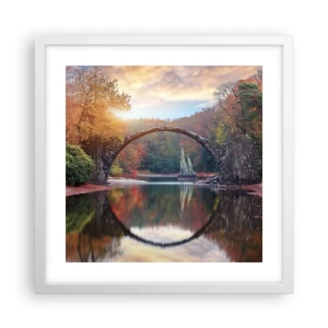 Poster in cornice bianca - Dall'altro lato dello specchio - 40x40 cm