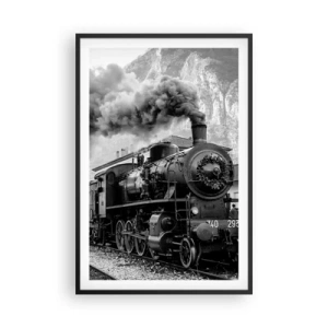 Poster in cornice nera - Ferma alla stazione... - 61x91 cm