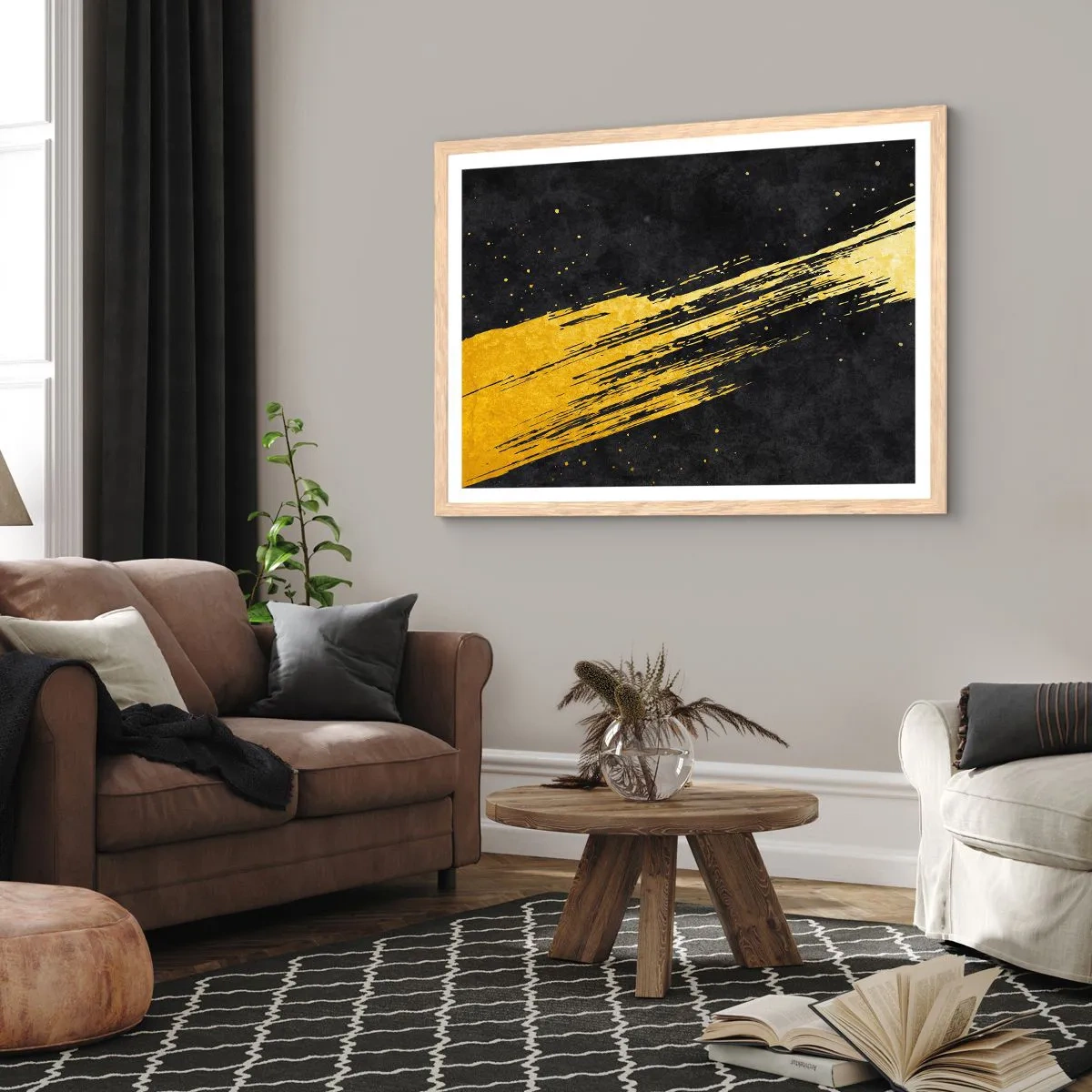 Poster in cornice rovere chiaro - Salto nell'iperspazio - 50x40 cm