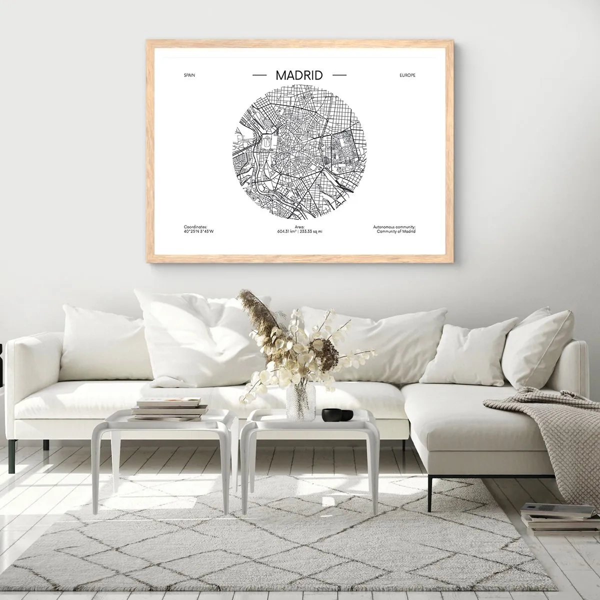 Poster in cornice rovere chiaro - Anatomia di Madrid - 50x40 cm