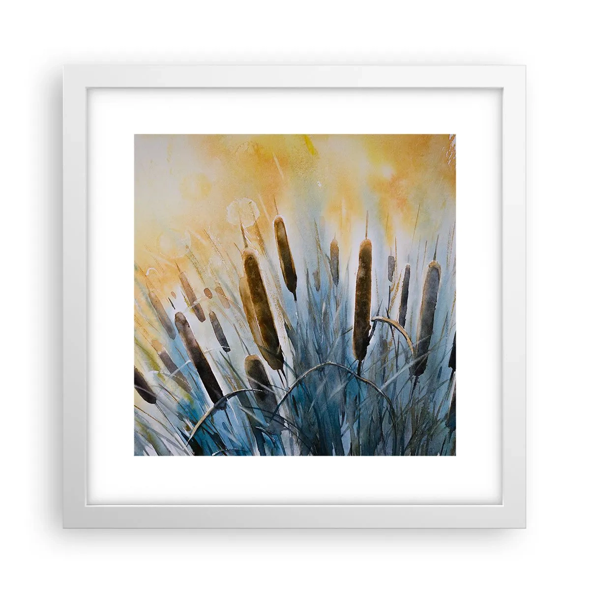 Poster in cornice bianca - Fresco dell'acqua, calore del sole - 30x30 cm