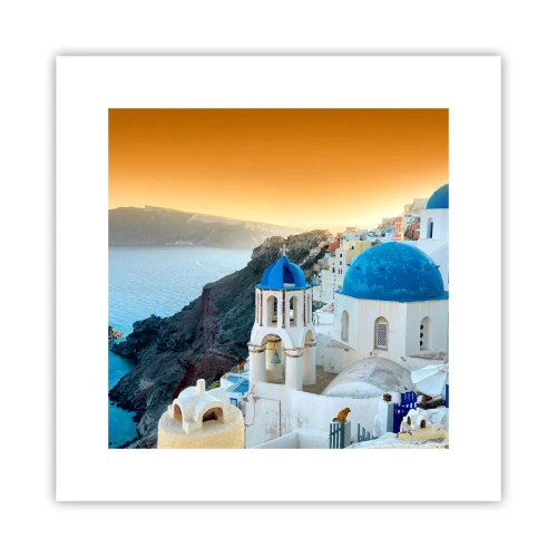 Poster - Santorini: aggrappate alle rocce - 30x30 cm