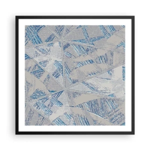 Poster in cornice nera - Nel labirinto grigioblu - 60x60 cm