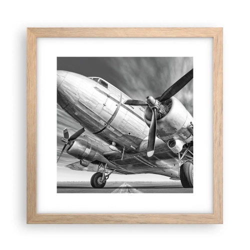 Poster in cornice rovere chiaro - Sempre pronto al volo - 30x30 cm