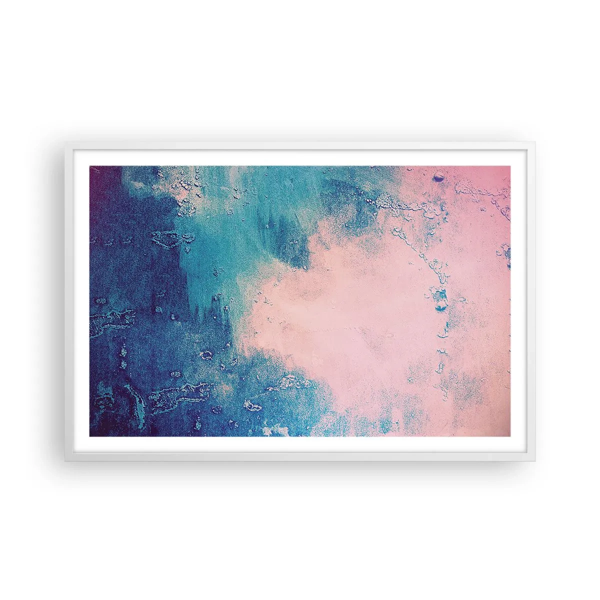 Poster in cornice bianca - Abbracci nel blu - 91x61 cm