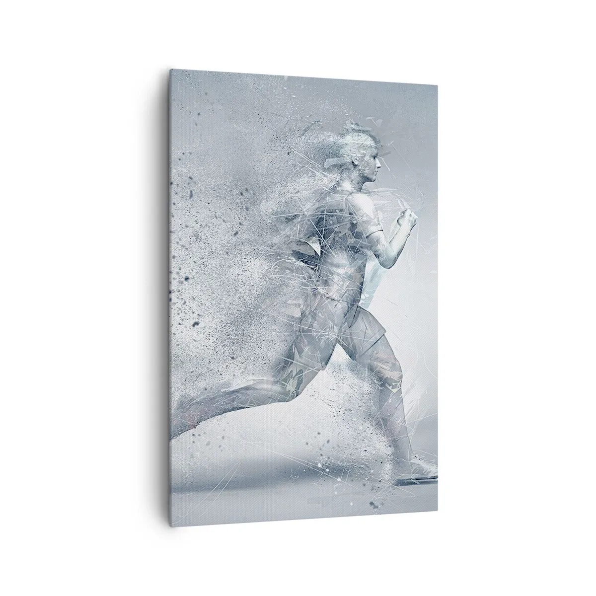 Quadro su tela - Stampe su Tela - Una figura dinamica che corre in uno stile astratto - 80x120cm - Energia pura come un cristallo - Decorazione murale moderna per soggiorno e camera da letto ARTTOR