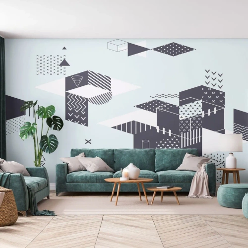 Fotomurali Premium Sand - Astrazione geometrica moderna - 100x70cm - La matematica nell'anima - Decorazione murale moderna per soggiorno e camera da letto ARTTOR