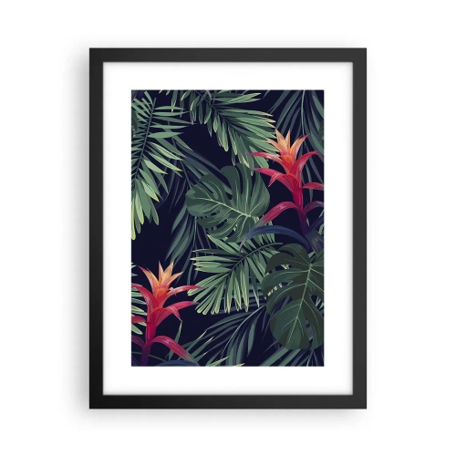 Poster in cornice nera - Fiammante nel verde - 30x40 cm
