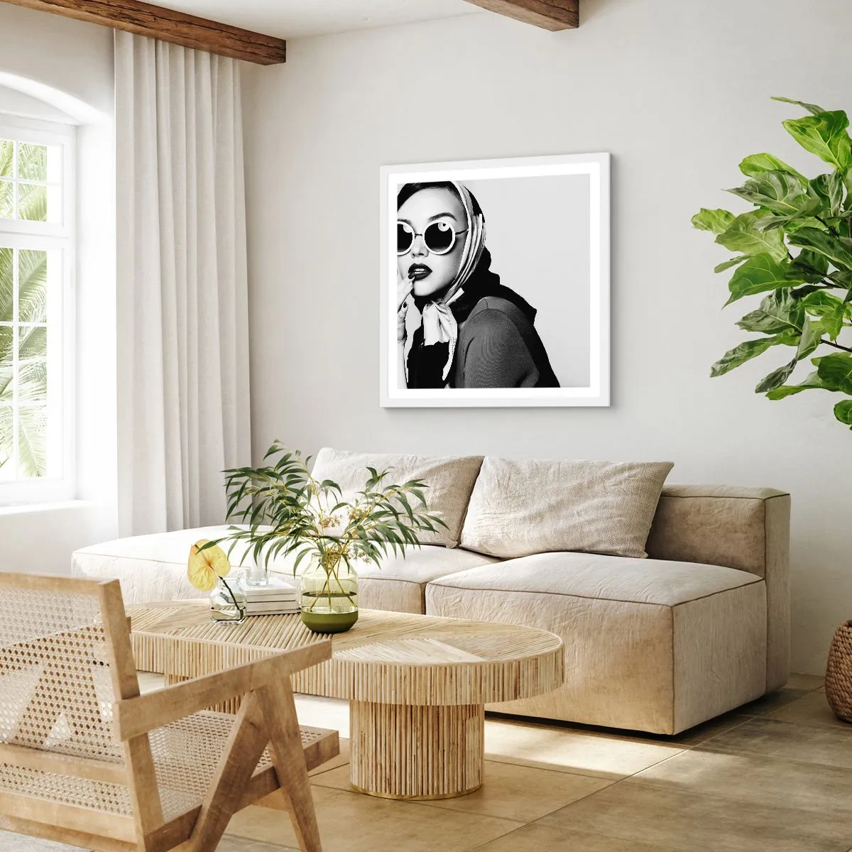 Poster in cornice bianca - Saluti dagli anni '60 - 60x60 cm
