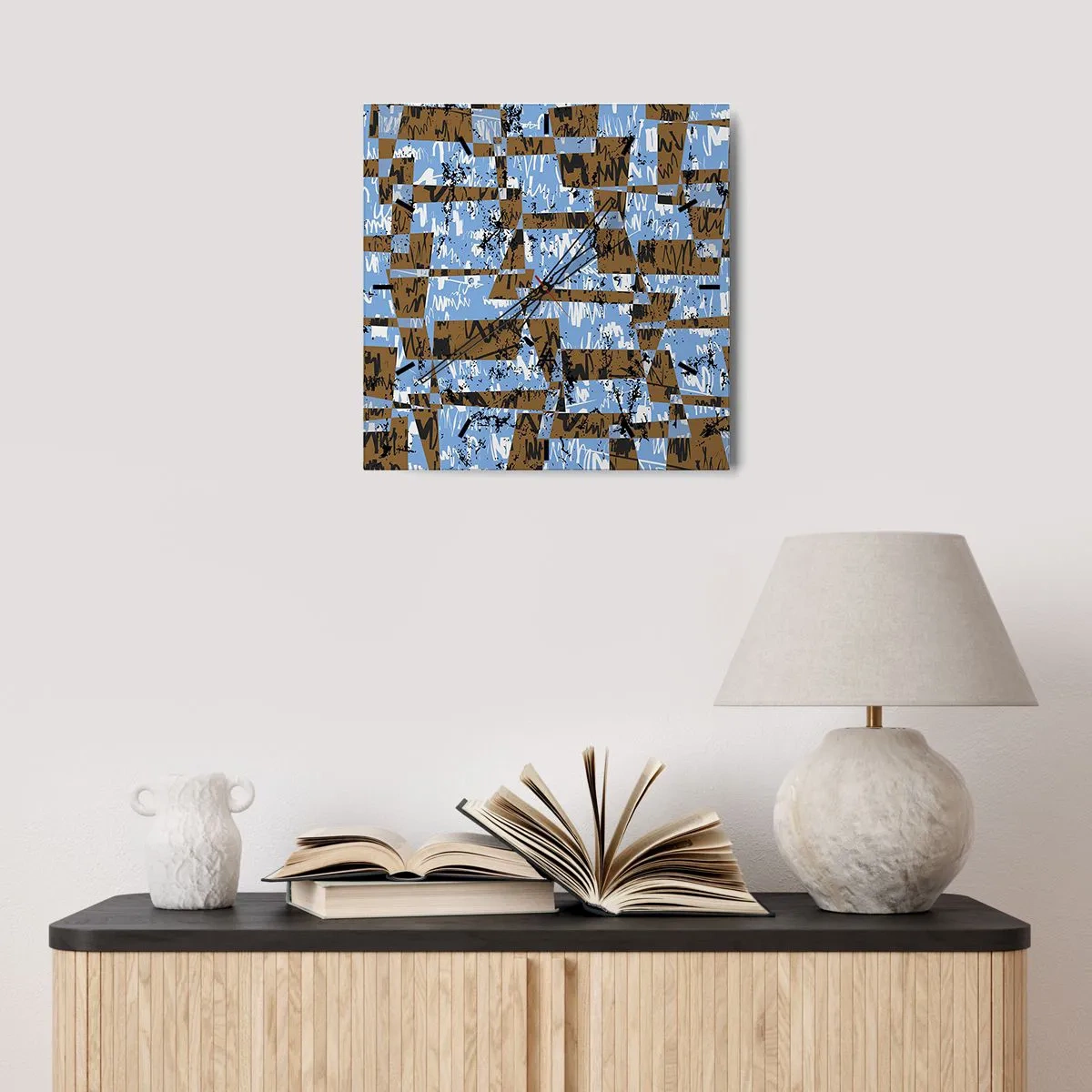 Orologio da parete - Orologio in Vetro - Carta ritagliata - 30x30 cm