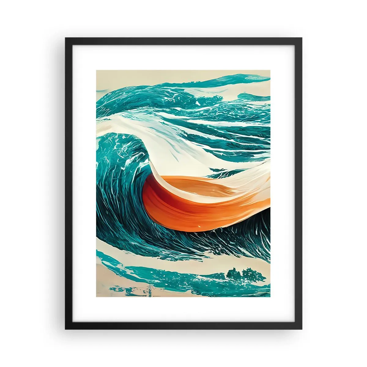 Poster in cornice nera - Il sogno del surfista - 40x50 cm
