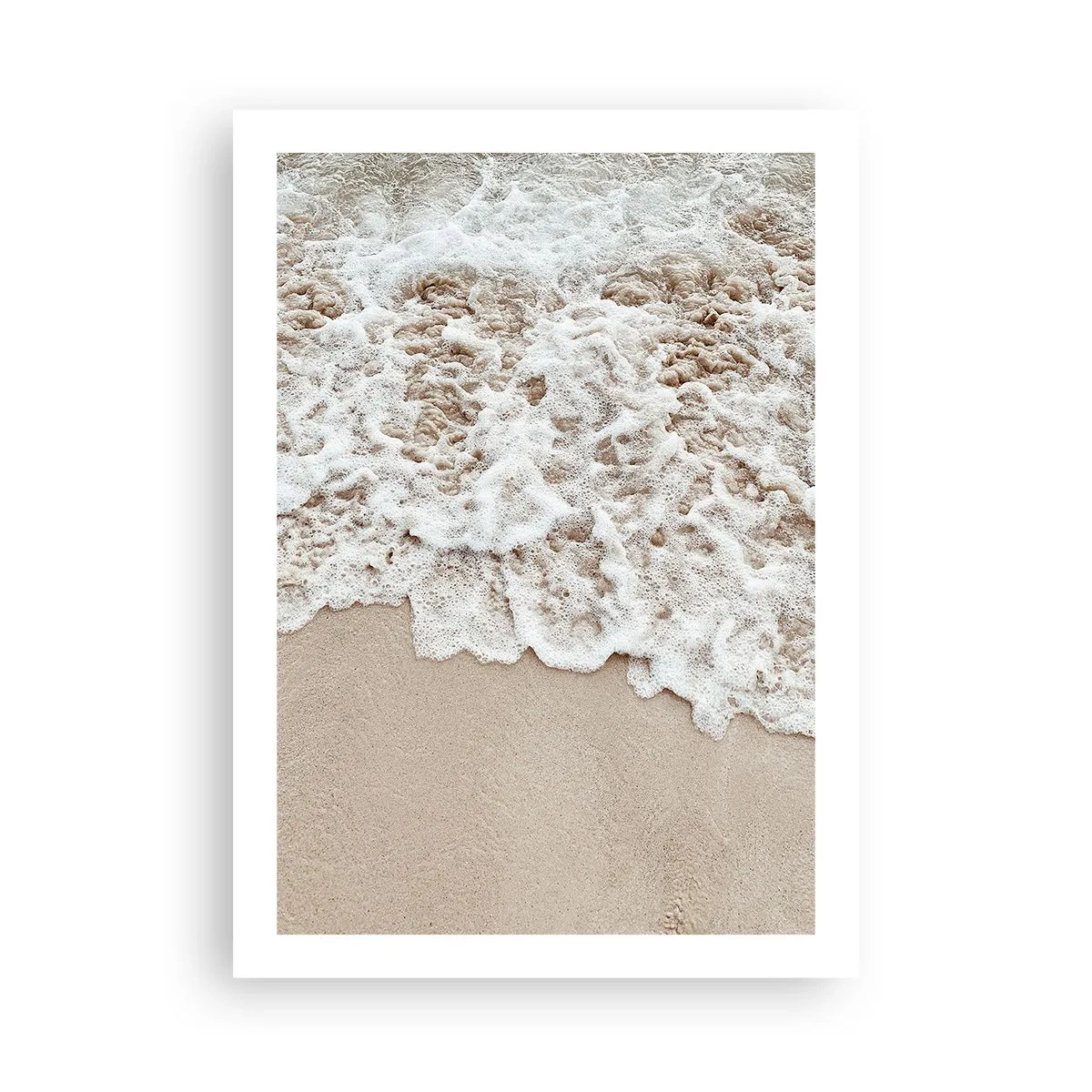 Poster - Dolci onde che si infrangono sulla sabbia della spiaggia - 50x70cm - Torno subito - Decorazione murale moderna per soggiorno e camera da letto ARTTOR