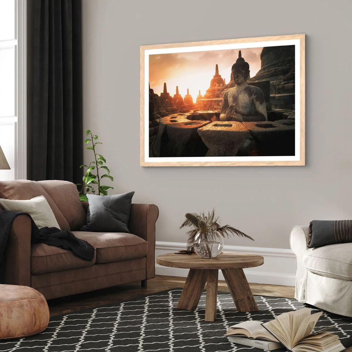 Poster in cornice rovere chiaro - La pagoda della grande saggezza - 91x61 cm