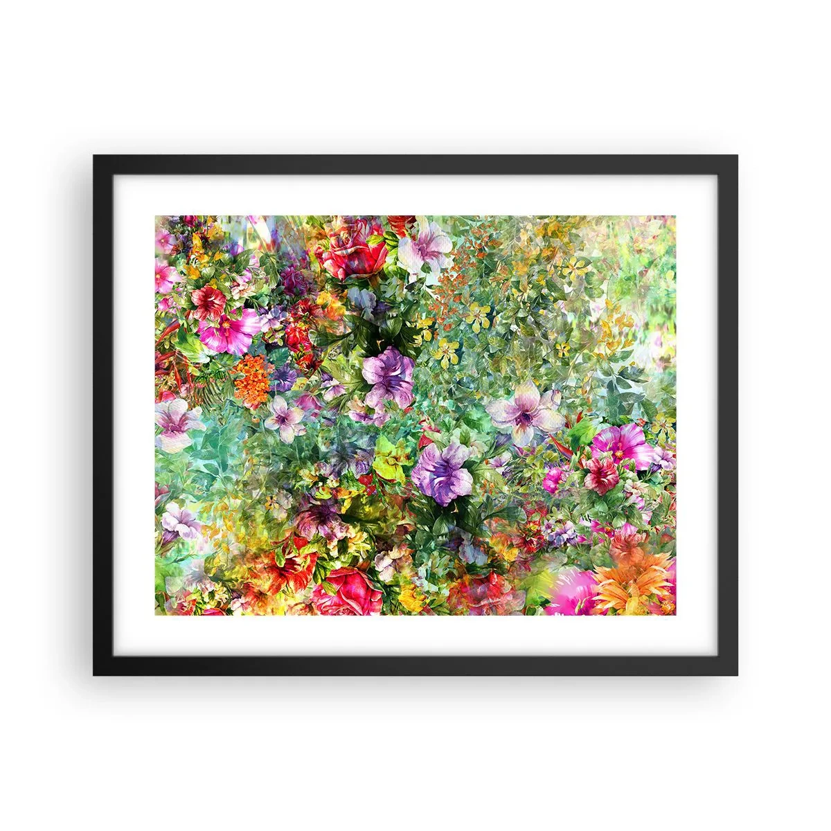 Poster in cornice nera - Perdersi nei fiori - 50x40 cm
