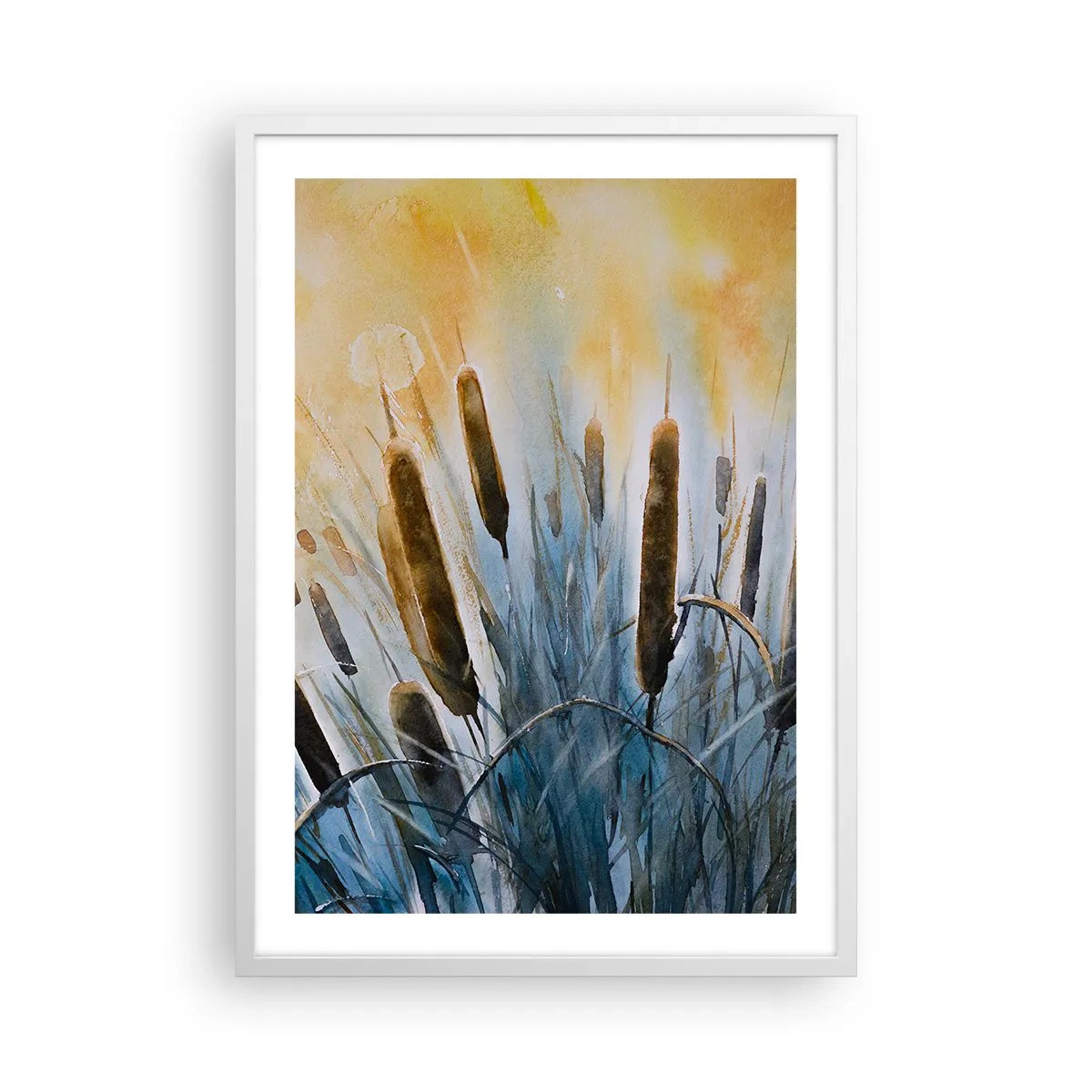 Poster in cornice bianca - Fresco dell'acqua, calore del sole - 50x70 cm