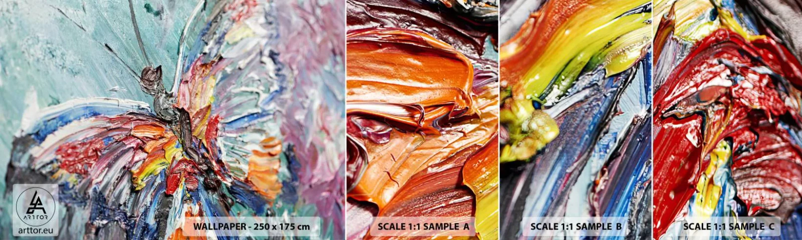 Campione di Fotomurale Adesivo Deluxe Sticker - Dipinto dalla natura - Astrazione, Farfalla, Pezzo - 100x30 cm