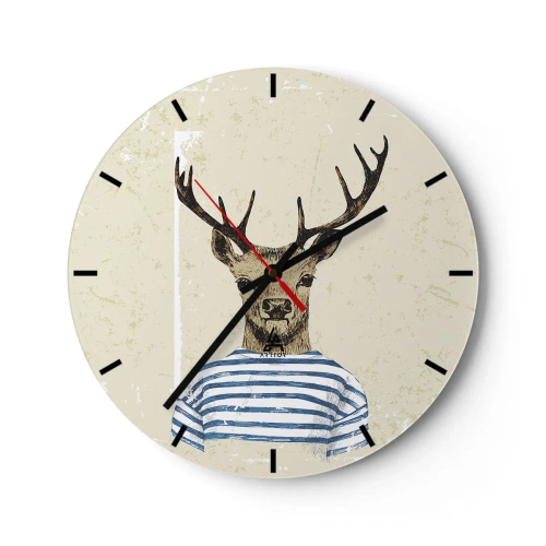Orologio da parete - Orologio in Vetro - Mi piacciono le camicie a righe! - 40x40 cm