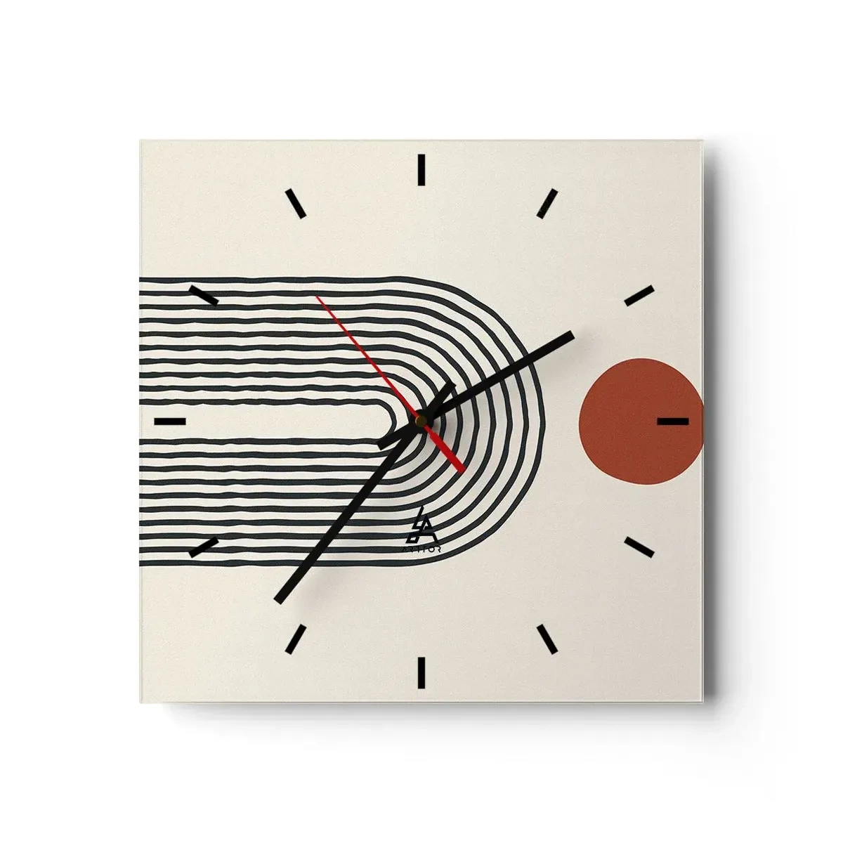 Orologio da parete - Orologio in Vetro - Magnetismo di forme e colori - 40x40 cm