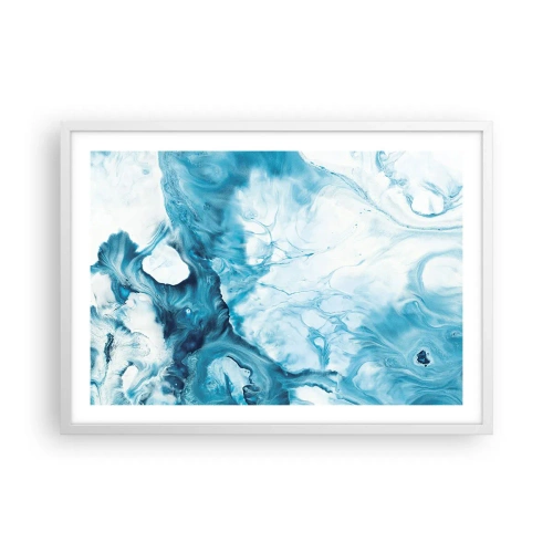 Poster in cornice bianca - Concerto di blu - 70x50 cm