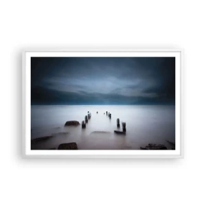 Poster in cornice bianca - Lago pensieroso - 91x61 cm