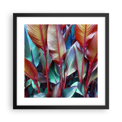 Poster in cornice nera - Selva colorata - 40x40 cm