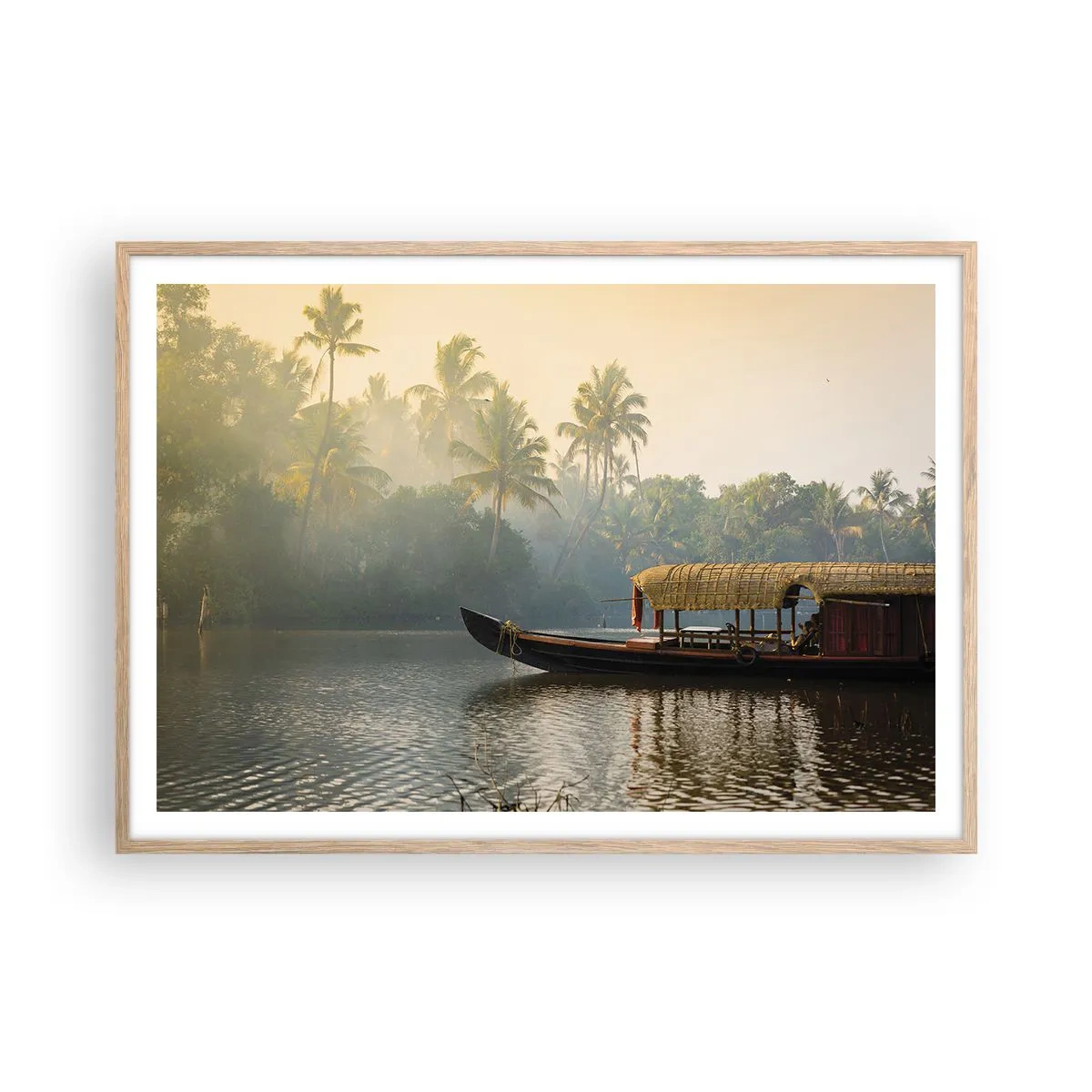 Poster in cornice rovere chiaro - Casa sul fiume - 100x70 cm