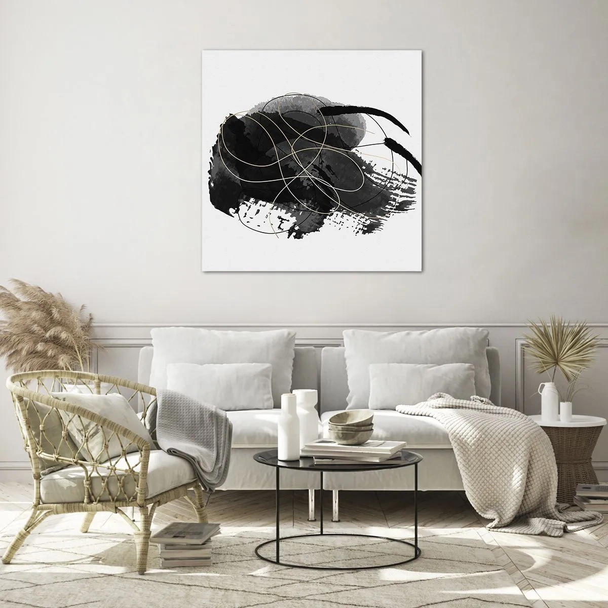 Quadro su vetro - Nato dal nero - 50x50 cm